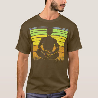 Yoga Pose Retro Sunset 9 T-shirt