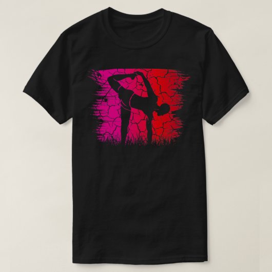 Yoga Pose Retro  Sunset T-shirt (Design voorkant)