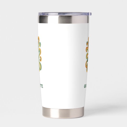 Yoga pose retro swirls name geïsoleerde drinkbeker (Links)