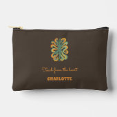 Yoga pose retro swirls name slogan taupe brown etui (Voorkant)