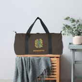 Yoga pose retro swirls name taupe brown plunjezak