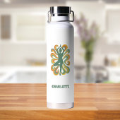 Yoga pose retro swirls name waterfles