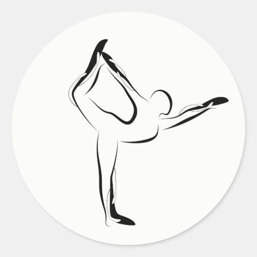 Yoga pose ronde sticker (Voorkant)