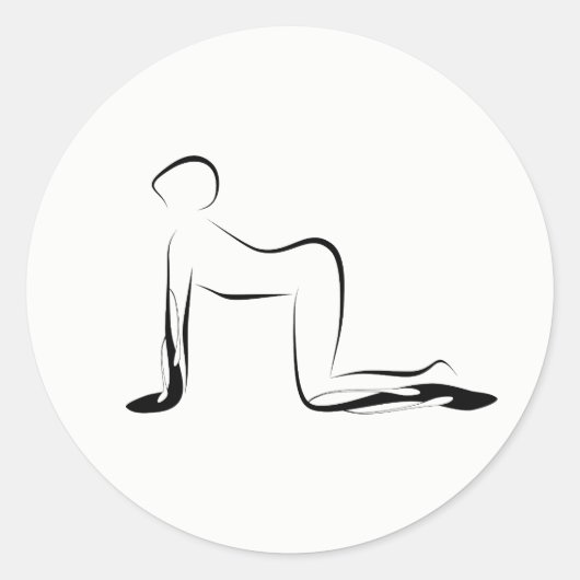 Yoga pose ronde sticker (Voorkant)