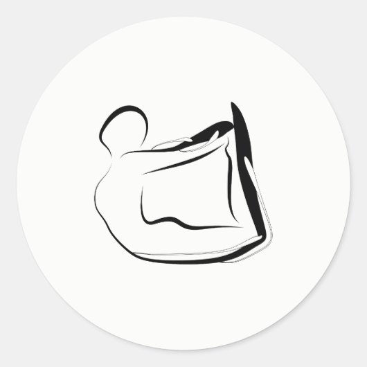 Yoga pose ronde sticker (Voorkant)