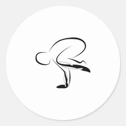 Yoga pose ronde sticker (Voorkant)