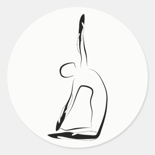 Yoga pose ronde sticker (Voorkant)