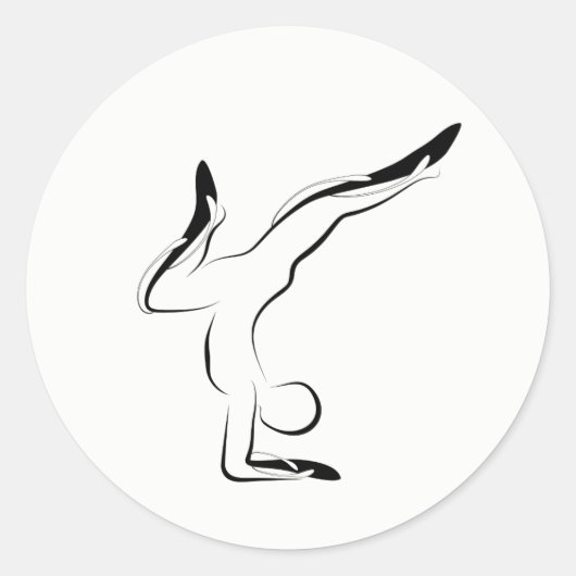 Yoga pose ronde sticker (Voorkant)