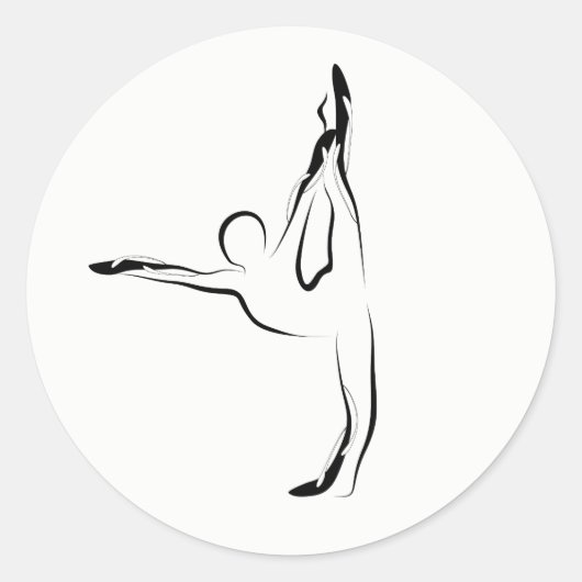 Yoga pose ronde sticker (Voorkant)