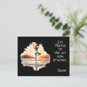 Yoga Pose & Rumi Stilte Quote Briefkaart (Staand voorkant)