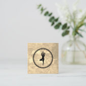 Yoga Pose Sepia Textuur Vierkante Visitekaartje (Staand voorkant)