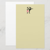Yoga Pose Silhouette Briefpapier (Voorkant / Achterkant)