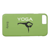 Yoga Pose Silhouette op Groen Gepersonaliseerd Case-Mate iPhone Case (Achterkant (Horizontaal))