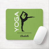 Yoga Pose Silhouette op Groen Gepersonaliseerd Muismat (Met muis)