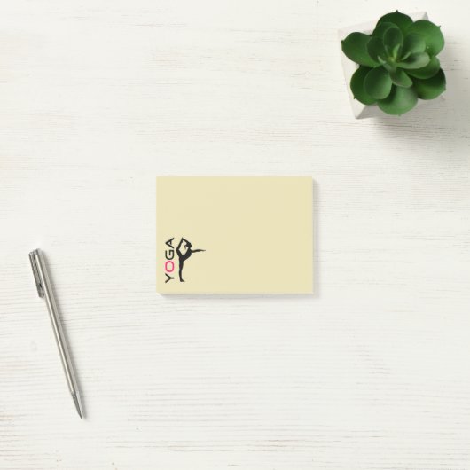 Yoga Pose Silhouette op Tan Background Post-it® Notes (Kantoor)