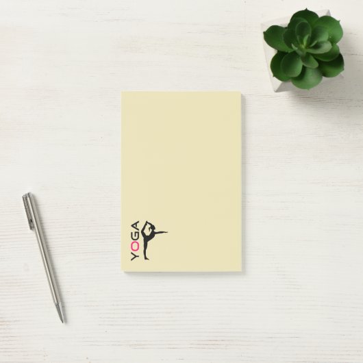 Yoga Pose Silhouette op Tan Background Post-it® Notes (Kantoor)