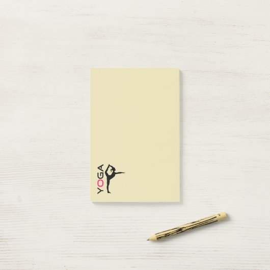 Yoga Pose Silhouette op Tan Background Post-it® Notes (Op bureau)
