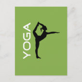 Yoga Pose Silhouette over groene achtergrond Briefkaart (Voorkant)