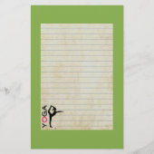 Yoga Pose Silhouette over groene achtergrond Briefpapier (Voorkant)