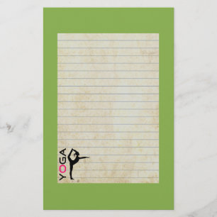 Yoga Pose Silhouette over groene achtergrond Briefpapier