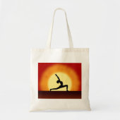 Yoga Pose Silhouette Sunrise Aangepaste Canvas tas (Voorkant)