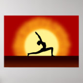 Yoga Pose Silhouette Sunrise Landscape Art Prints (Voorkant)