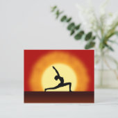 Yoga Pose Silhouette Sunrise Post Kaarten (Staand voorkant)