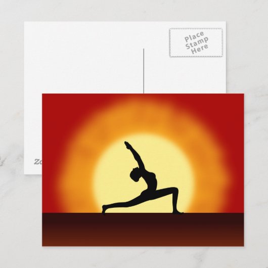 Yoga Pose Silhouette Sunrise Post Kaarten (Voorkant / Achterkant)