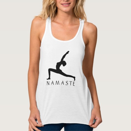 Yoga Pose Silhouette Women's Fine Jersey Tanktop (Voorkant)