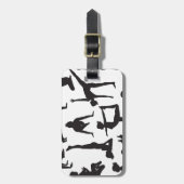 Yoga pose silhouettes bagagelabel (Voorkant verticaal)