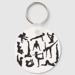 Yoga pose silhouettes sleutelhanger