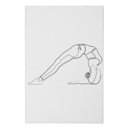 Yoga Pose Single Line Art One Line Fitness Tekenin Imitatie Canvas Print