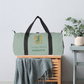 Yoga pose swirls green orange name slogan retro plunjezak