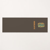 Yoga pose swirls retro brown orange name yogamat (Voorkant (horizontaal))