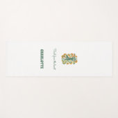 Yoga pose swirls retro green orange name slogan yogamat (Voorkant (horizontaal))