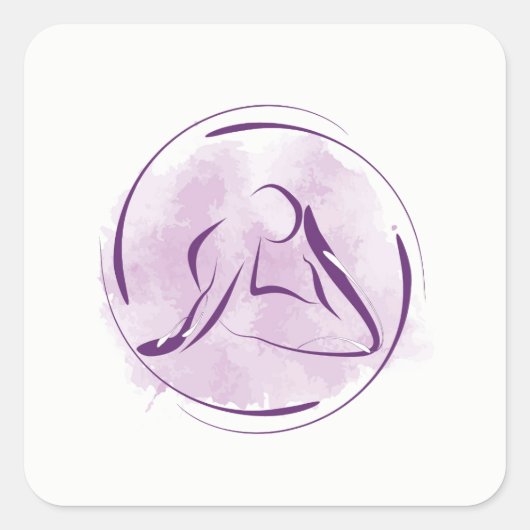 Yoga pose vierkante sticker (Voorkant)