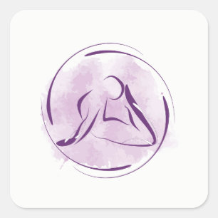 Yoga pose vierkante sticker