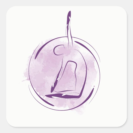 Yoga pose vierkante sticker (Voorkant)