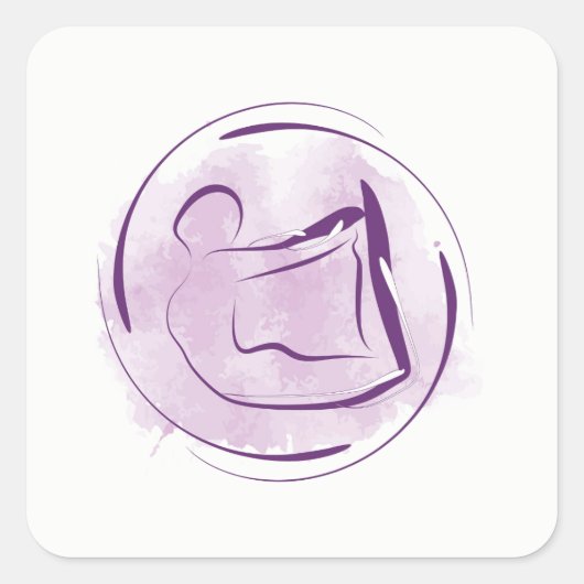 Yoga pose vierkante sticker (Voorkant)