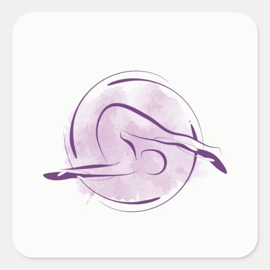 Yoga pose vierkante sticker (Voorkant)
