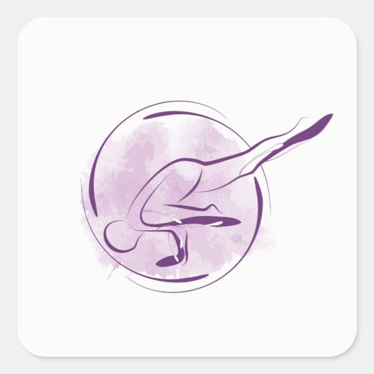 Yoga pose vierkante sticker (Voorkant)