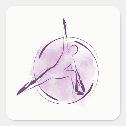 Yoga pose vierkante sticker (Voorkant)
