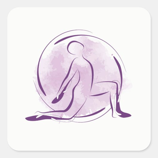 Yoga pose vierkante sticker (Voorkant)
