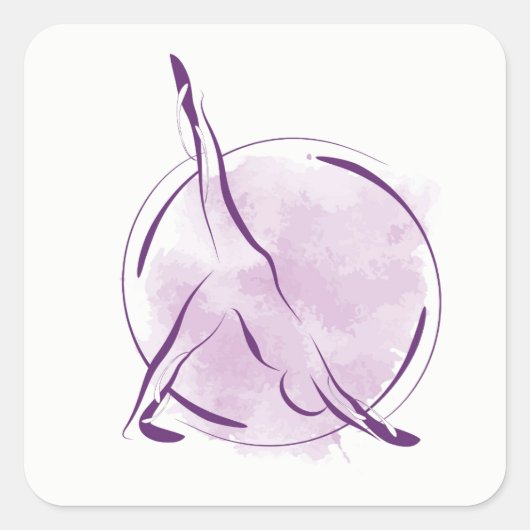 Yoga pose vierkante sticker (Voorkant)