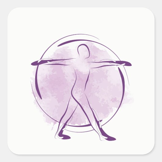 Yoga pose vierkante sticker (Voorkant)