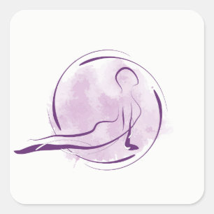 Yoga pose vierkante sticker