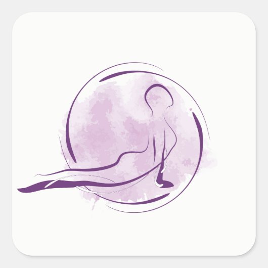 Yoga pose vierkante sticker (Voorkant)