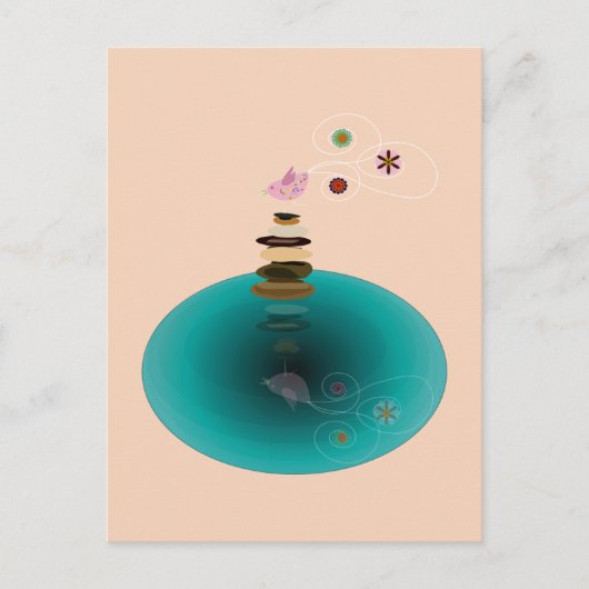 Yoga pose, vogelachtig op de rotsen briefkaart (Voorkant)