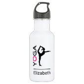 Yoga Pose Vrouw Silhouet gepersonaliseerd Waterfles (Voorkant)