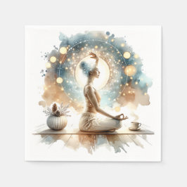 Yoga pose vrouw zittend bruin kalm servet